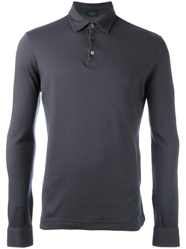 Zanone Longsleeved Polo Shirt, Men's, Size: 46, Grey, Cotton