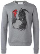 Salvatore Ferragamo Rooster Sweatshirt, Men's, Size: Small, Grey, Cotton/wool/leather