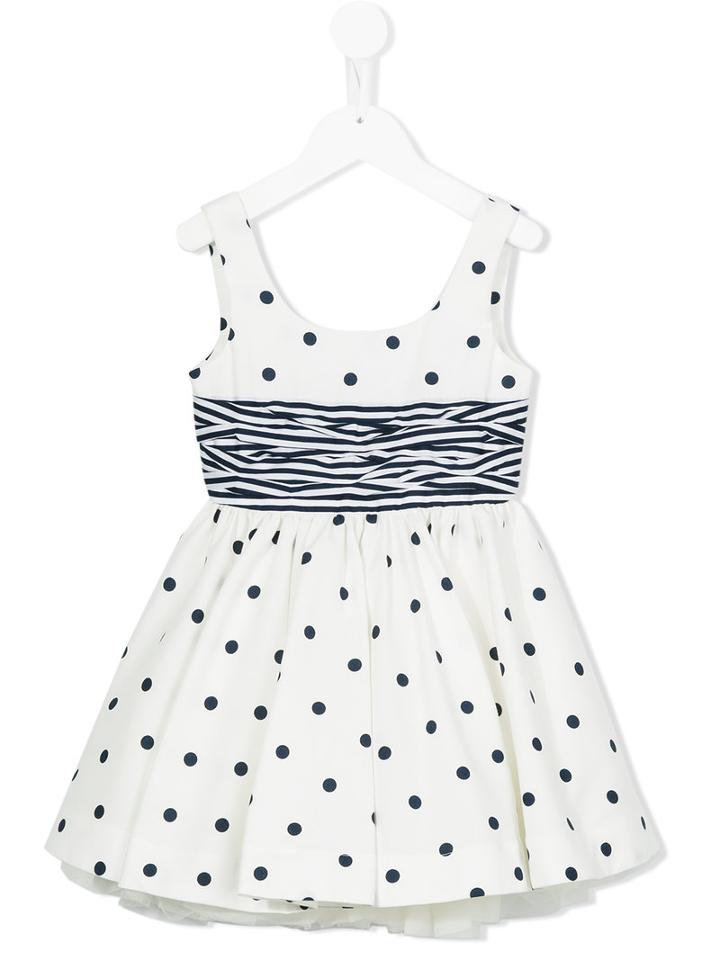 Lapin House Polka Dots Flared Dress, Girl's, Size: 10 Yrs, White