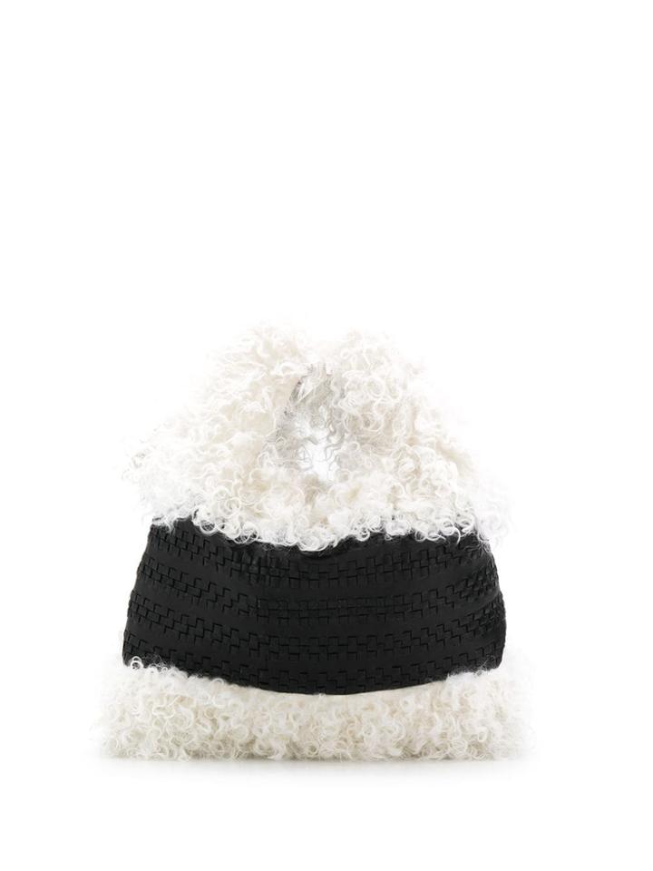 Simonetta Ravizza Contrast Furry Mini Bag - White