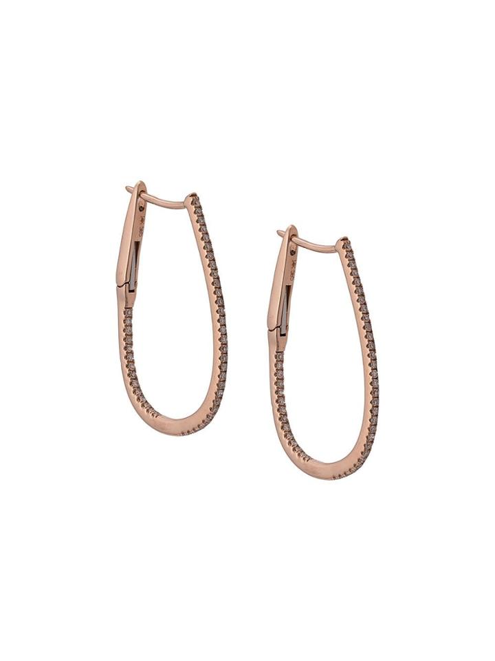 Zofia Day 14kt Rose Gold Large Oblong Hoops