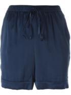 P.a.r.o.s.h. 'safira' Shorts, Women's, Size: Large, Blue, Silk/elastodiene