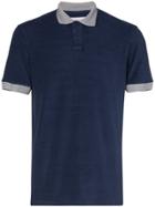 Orlebar Brown Jarrett Striped-collar Polo Shirt - Blue