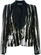 Emanuel Ungaro Stripe Sequin Blazer