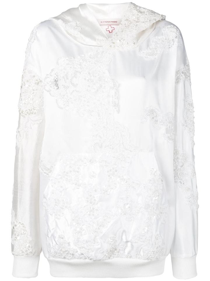 A.f.vandevorst Wedding Embroidery Hoodie - White