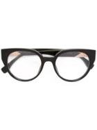 Fendi Round Frame Glasses, Black, Acetate