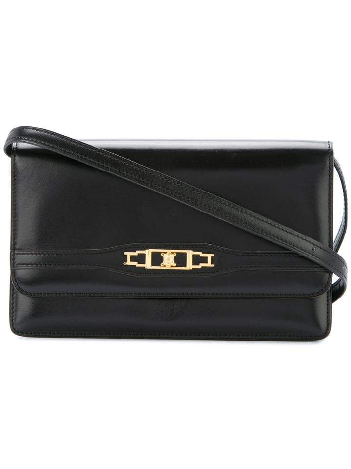 Céline Vintage Logos Shoulder Bag - Black