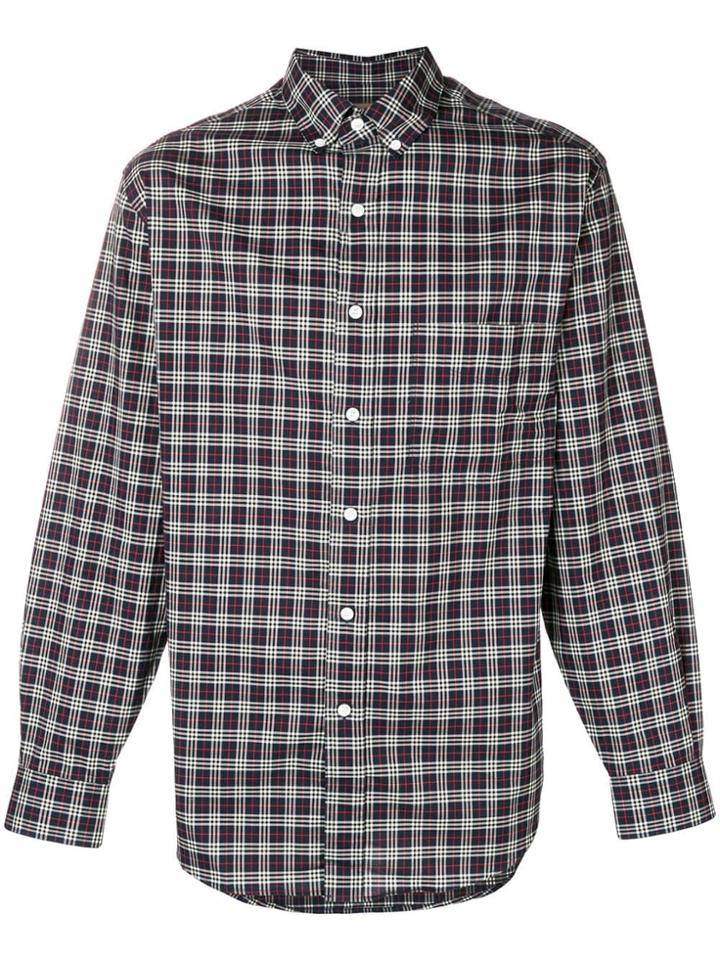 Burberry Checked Button Shirt - Blue