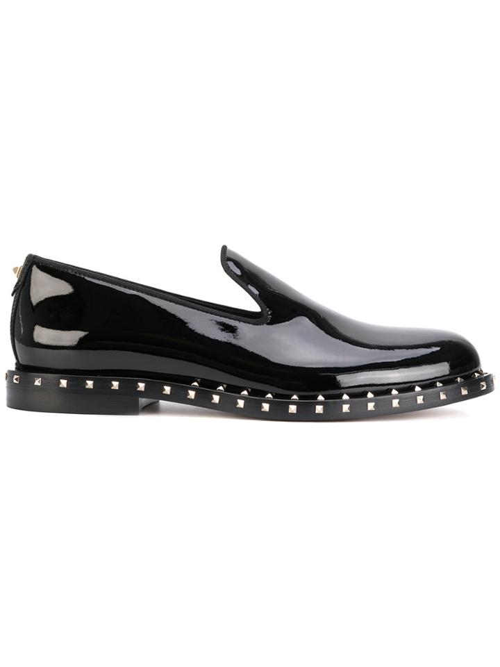 Valentino Valentino Garavani Studded Slip On Loafers - Black