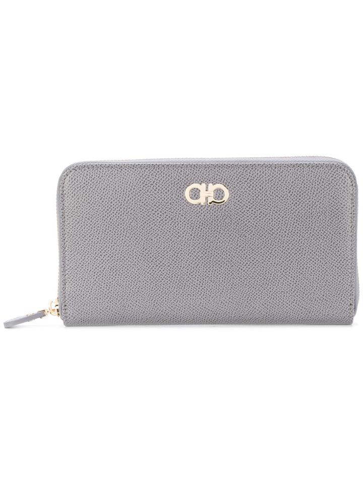Salvatore Ferragamo Double Gancio Continental Wallet - Metallic