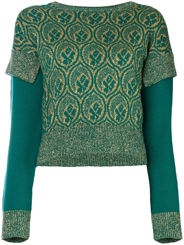 Philosophy Di Lorenzo Serafini Metallic Thread Design Jumper - Pink &