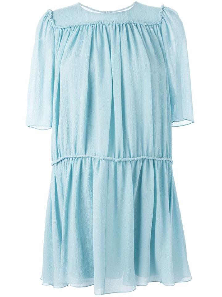 Chloé Flared Dress, Women's, Size: 40, Blue, Silk/polyester