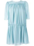 Chloé Flared Dress, Women's, Size: 40, Blue, Silk/polyester