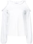 Milly Cut-out Shoulder Blouse - White