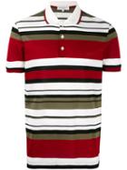 Salvatore Ferragamo - Horizontal Striped Polo Shirt - Men - Cotton - M, Red, Cotton