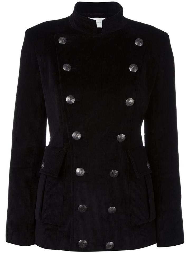 Pierre Balmain Double Breasted Fitted Jacket, Women's, Size: 42, Black, Cotton/spandex/elastane/rayon/viscose