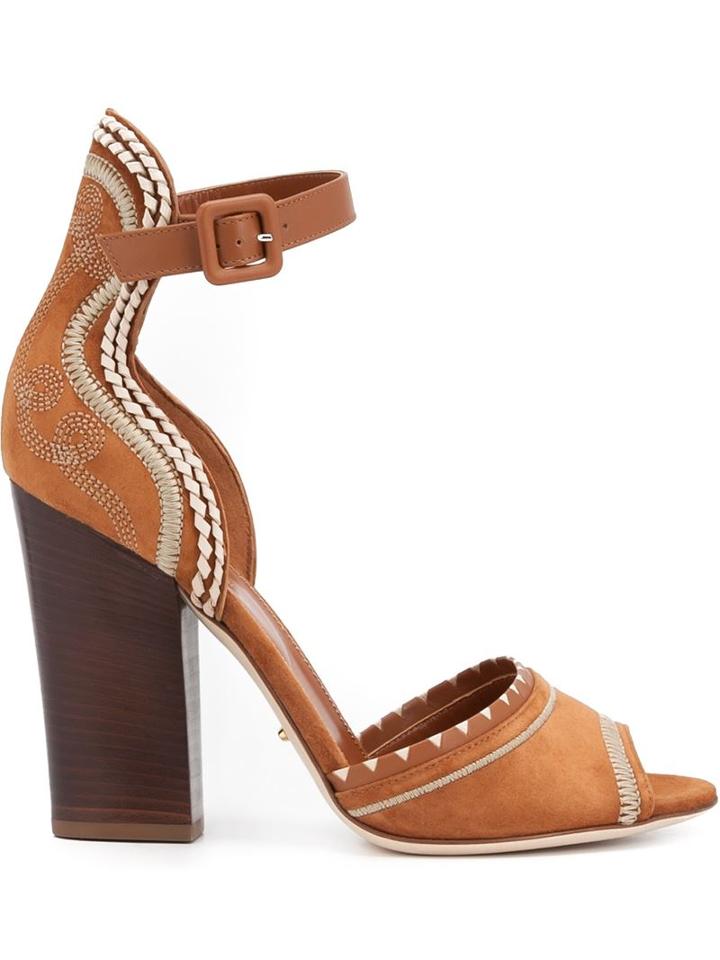 Sergio Rossi Embroidered Detail Sandals