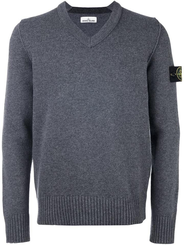 Stone Island 'ml' Pullover, Men's, Size: Large, Grey, Polyamide/wool