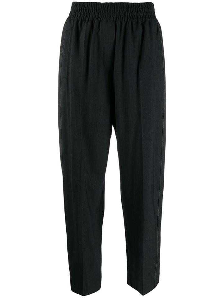 Brunello Cucinelli Twill Trim Trousers - Black