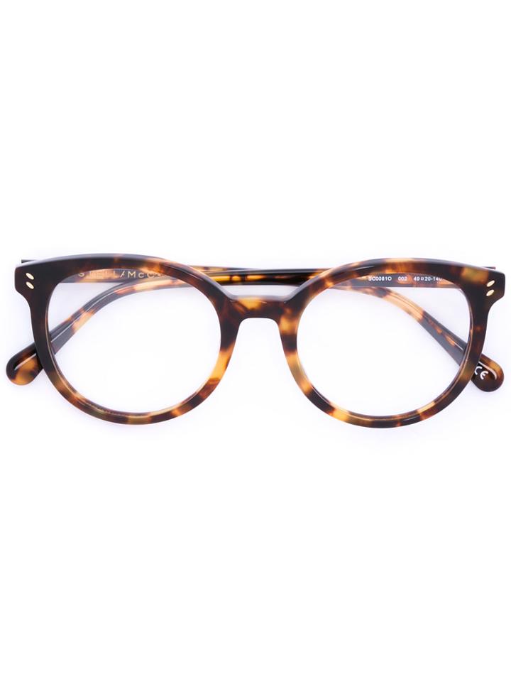 Stella Mccartney Eyewear Tortoiseshell Oval Shape Glasses - Brown