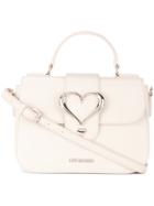 Love Moschino Love Buckle Satchel, Women's, White, Polyurethane