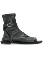 Mm6 Maison Margiela Buckled Open Toe Boots - Black