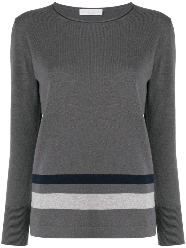 Fabiana Filippi Striped Slim-fit Jumper - Grey