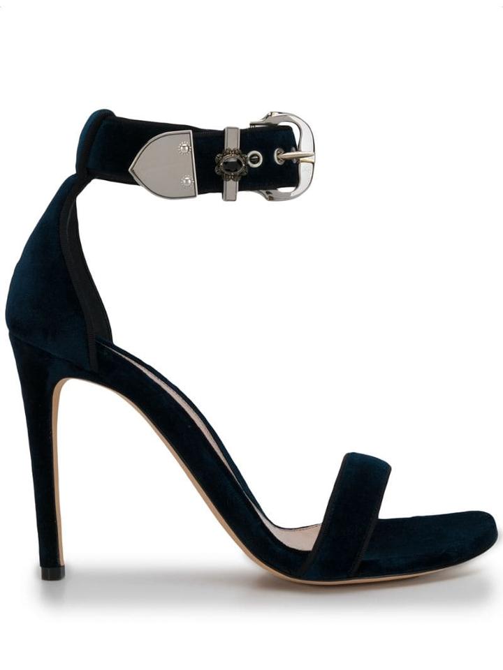 Alexander Mcqueen Buckled Open Toe Sandals - Blue
