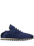 Marni Satin Navy Sneakers - Blue