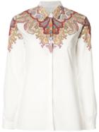 Etro Shoulders Print Shirt, Women's, Size: 46, White, Cotton/spandex/elastane