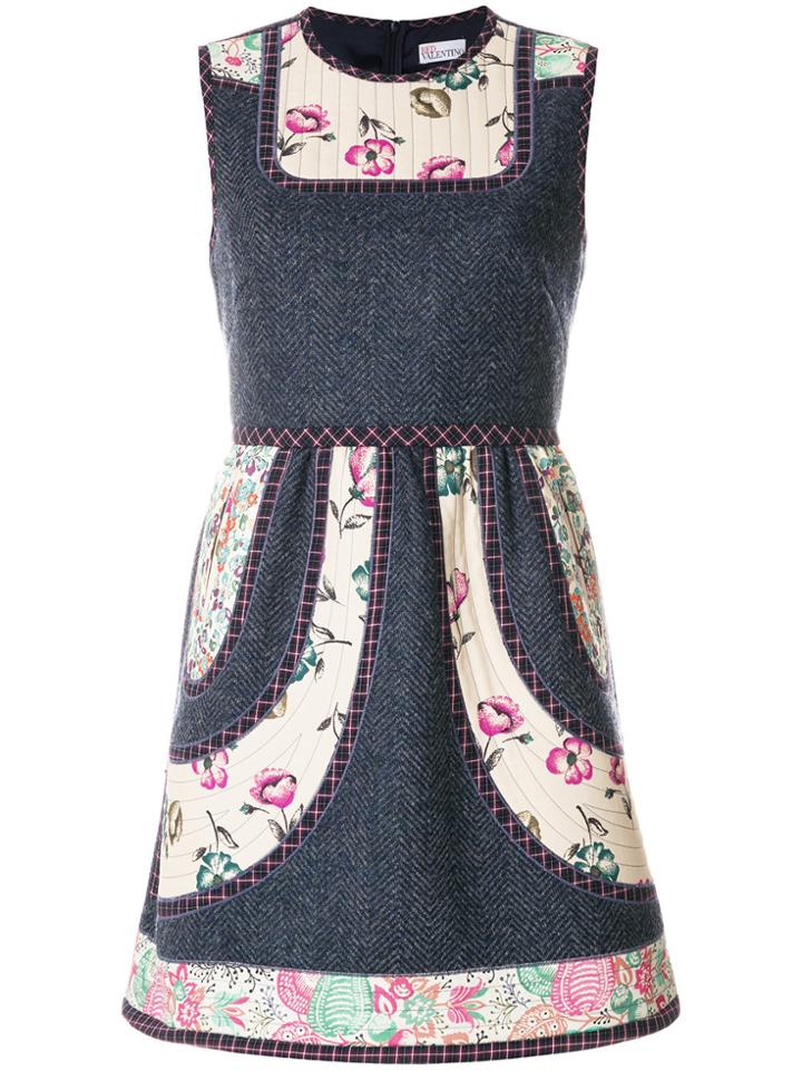 Red Valentino Quilted Checked Dress - Blue