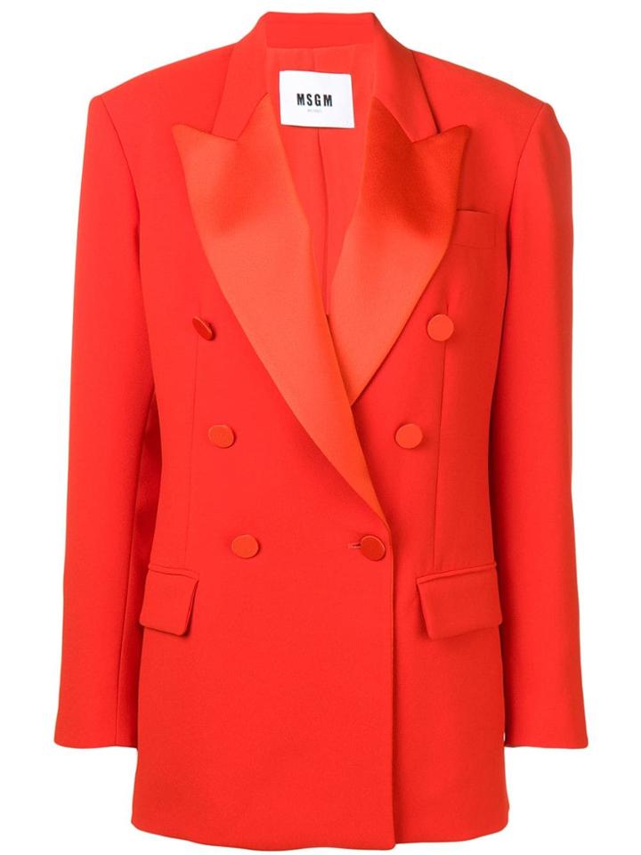 Msgm Classic Double-breasted Blazer - Red
