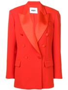 Msgm Classic Double-breasted Blazer - Red