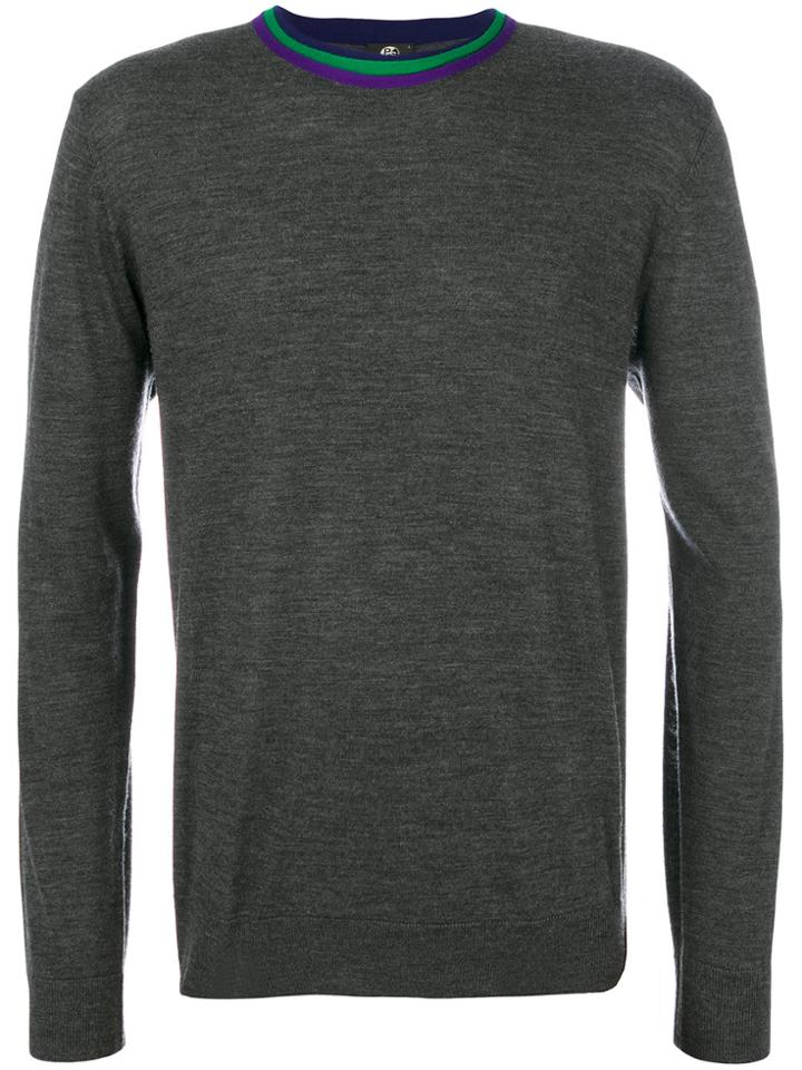 Ps By Paul Smith Striped Neck Jumper - Grey