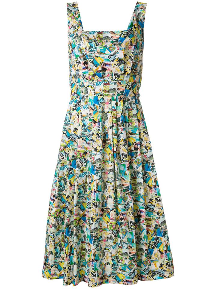 Ultràchic Postcard Print Dress - Multicolour