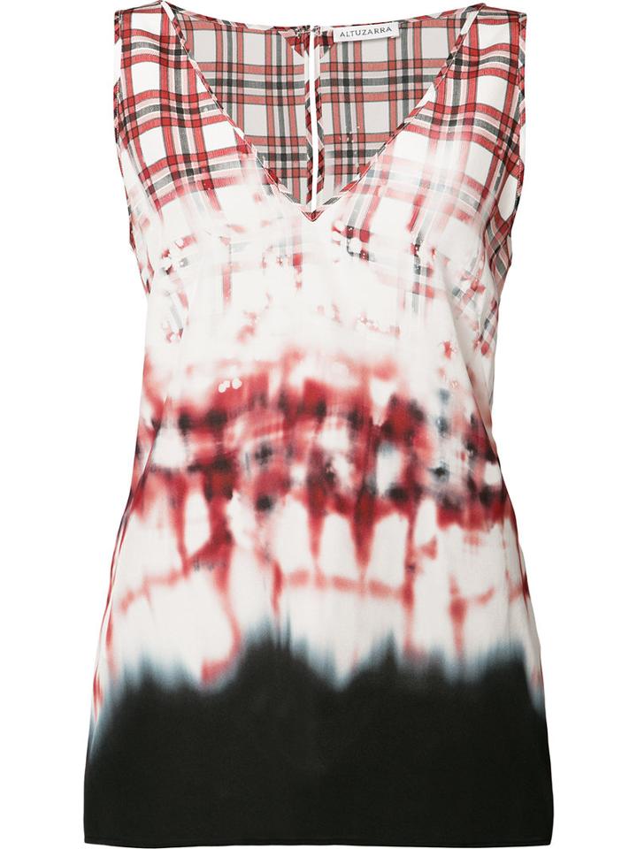 Altuzarra Dyed Effect Top, Women's, Size: 38, Red, Silk