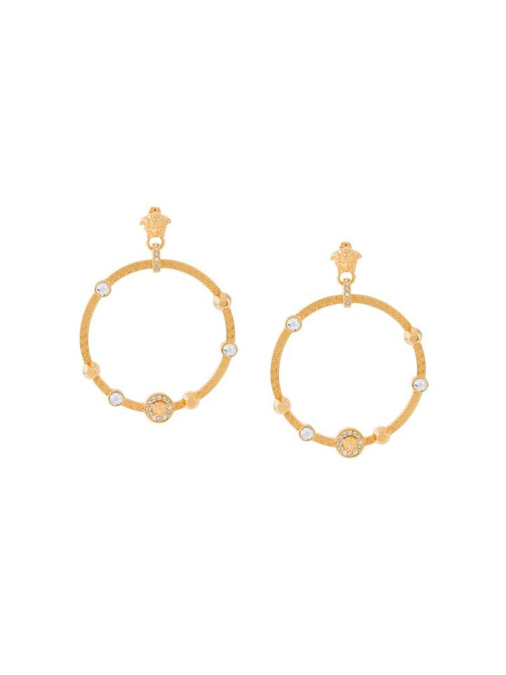 Versace Embellished Hoop Earrings