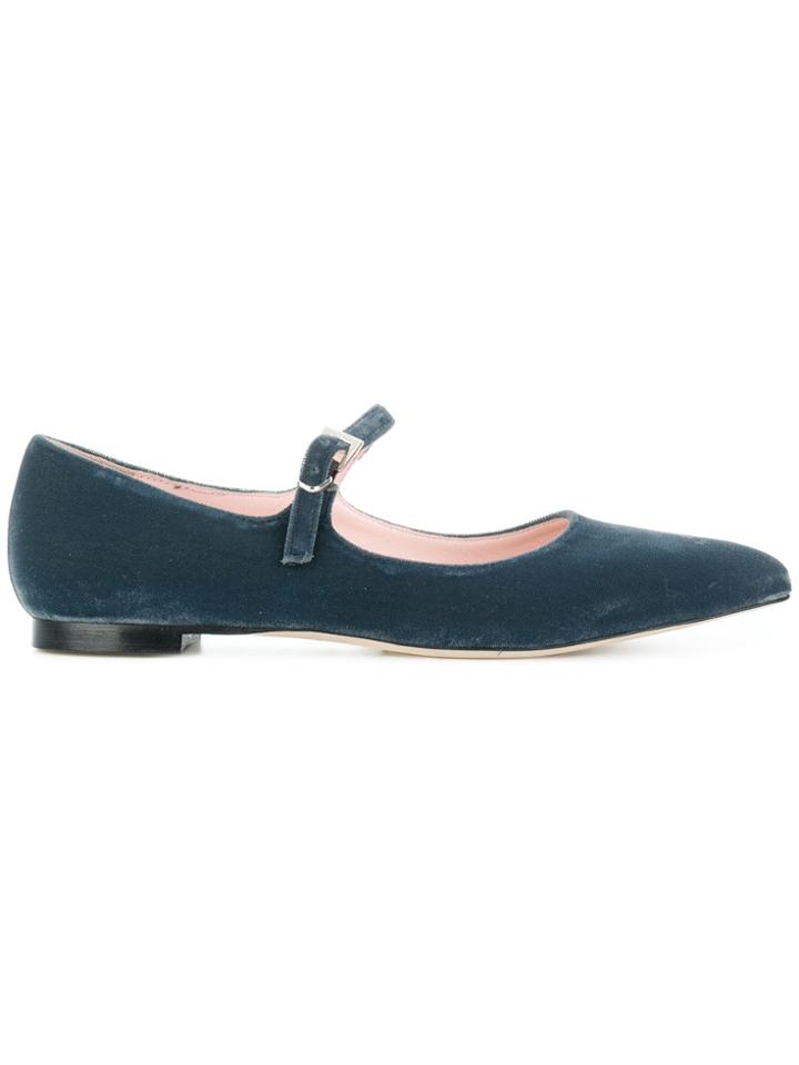 Anna F. Poitned Toe Ballerina Sheos - Grey