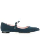 Anna F. Poitned Toe Ballerina Sheos - Grey