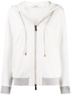 Peserico Regular-fit Zip-up Hoodie - Neutrals