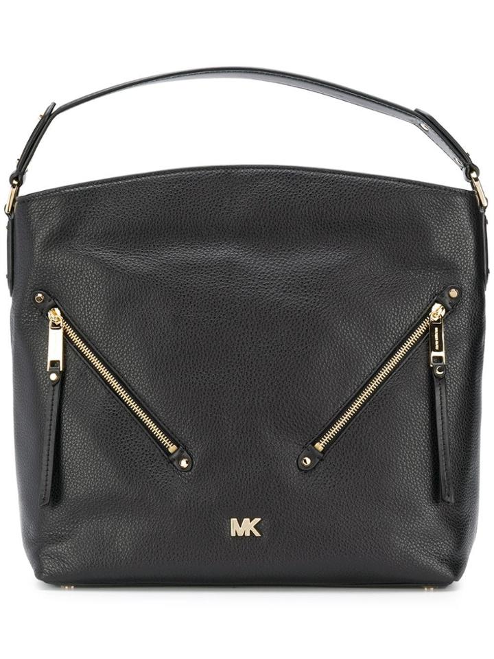 Michael Michael Kors Front Zipped Tote Bag - Black