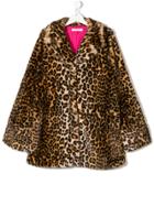 Vivetta Kids Teen Leopard Print Coat - Brown