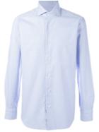 Barba Plaid Classic Shirt, Men's, Size: 43, Blue, Cotton