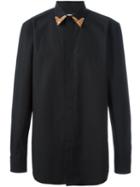 Givenchy Contrast Collar Tip Shirt, Men's, Size: 38, Black, Cotton