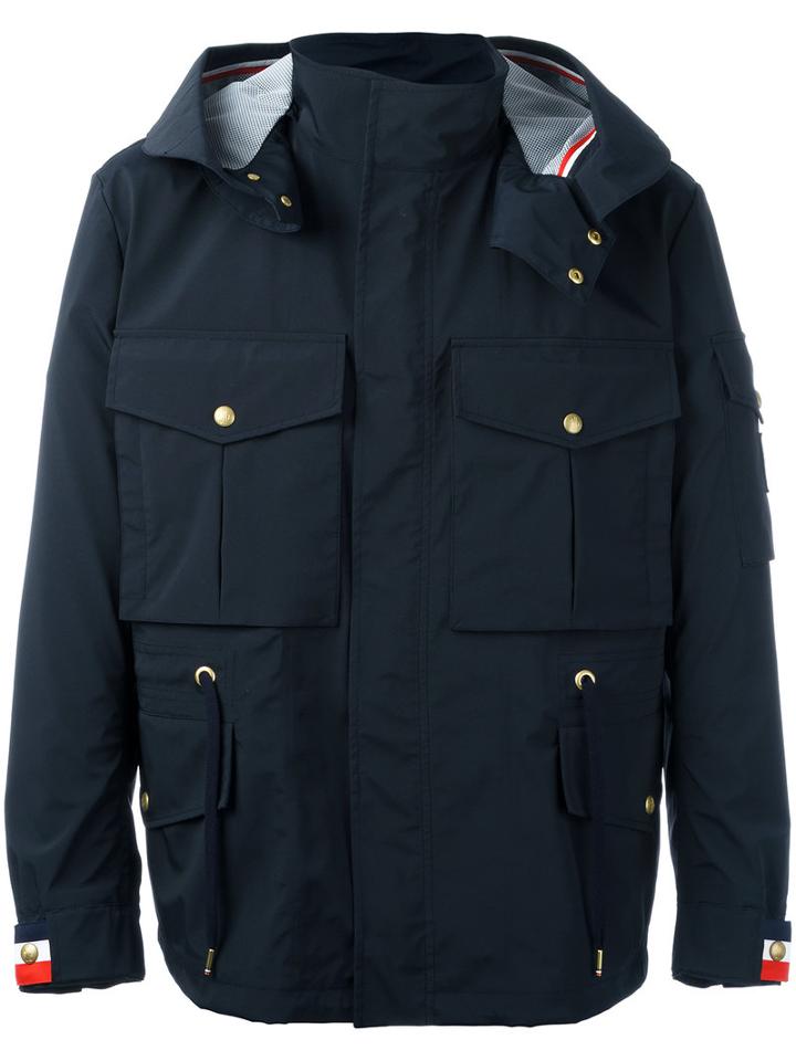 Moncler Gamme Bleu - Multi-pocket Rain Jacket - Men - Polyamide/spandex/elastane/cupro - 4, Blue, Polyamide/spandex/elastane/cupro