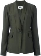 Mm6 Maison Margiela Shawl Lapel Blazer, Women's, Size: 44, Green, Viscose/wool
