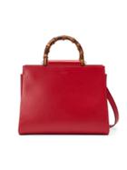 Gucci - Gucci Nymphaea Leather Top Handle Bag - Women - Bamboo/leather/microfibre - One Size, Red, Bamboo/leather/microfibre