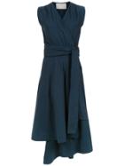 Lilly Sarti Transpasse Berthe Midi Dress - Blue