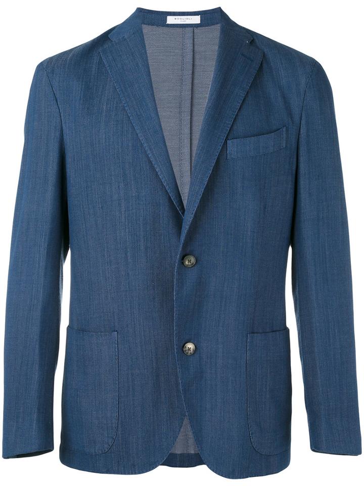Boglioli - Two Button Blazer - Men - Cotton/spandex/elastane/cupro/virgin Wool - 48, Blue, Cotton/spandex/elastane/cupro/virgin Wool