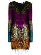 Amen Sequin Tassel Mini Dress - Multicolour